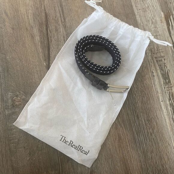 100 Capri Mens navy braided belt - Picture 1 of 6